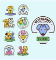 pet badge graphic sticker set domestic vector image vector image