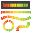 set 5 colorful arrow or graph elements vector image