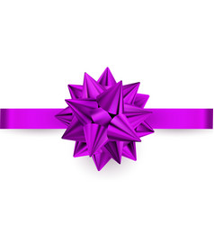 Shiny purple satin ribbon on white background Vector Image