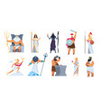 greek gods cartoon ancient mythology characters vector image