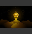ramadan kareem greeting with golden dome mosque vector image vector image