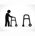 walker disabled black icons vector image