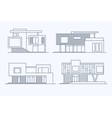 houses linear 9 vector image