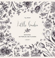hand-drawn frame with flowers vector image vector image