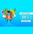 back to school sale poster with colorful vector image vector image