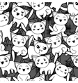seamless halloween kawaii cartoon pattern vector image vector image