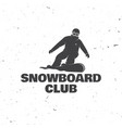 snowboard club concept vector image vector image