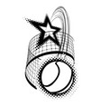 tennis ball with star isolated vector image vector image