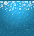 blue christmas background with snowflakes vector image