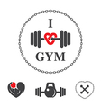 emblem i love gym vector image vector image