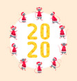 happy new year 2020 with symbol rats figures from vector image