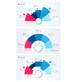 set of stylish pie chart circle infographic vector image vector image