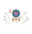 archery target ring with three hitting bullseye vector image
