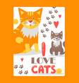 card for cat lover typography poster with cute vector image