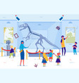 elementary school kids in local historical museum vector image