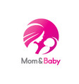 mom and baby stylized symbol logo or emblem vector image vector image