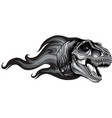 monochromatic dinosaurus tyrannosaurus rex head vector image
