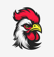 rooster head mascot design logo vector image