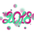 3d numeric 2018 with fluid effect vector image