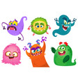 cartoon monsters set vector image