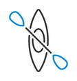 icon of kayak and paddle vector image