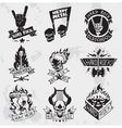 heavy metal rock badges set vector image vector image