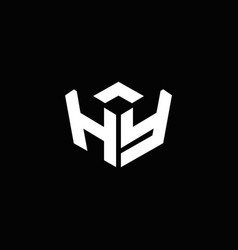 Hy logo monogram with emblem shape combination Vector Image