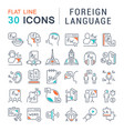 set line icons foreign language vector image vector image