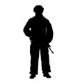 army soldier with sniper rifle silhouette vector image vector image