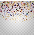 colorful confetti on checkered background vector image vector image