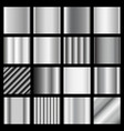 set of silver gradients metallic squares vector image
