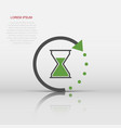 time icon in flat style hourglass sign pictogram vector image