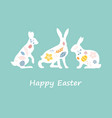 happy easter postcard with rabbits vector image vector image