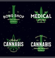 set modern vintage cannabis logo labels badges vector image