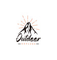 vintage hipster mountain adventure outdoor logo vector image