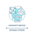 community services blue concept icon vector image vector image