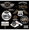 set of vintage motorcycle badges vector image