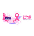 breast cancer month woman doctor exam banner vector image