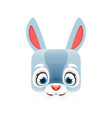 cartoon bunny kawaii square animal face rabbit vector image