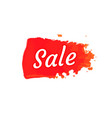 red paint draw brush on white background vector image vector image