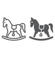 rocking horse line and glyph icon baby toy vector image