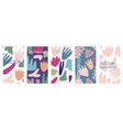 vivid floral invitations and card template design vector image