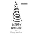 christmas tree sketch isolated on white vector image vector image