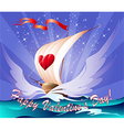 greeting card with a toy boat vector image vector image