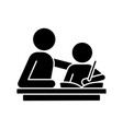 helping with homework black glyph icon vector image
