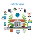 linguistic school flat style color concept vector image