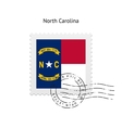 state of north carolina flag postage stamp vector image