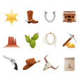 wild west icons vector image vector image