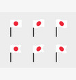 japan flag icons set japanese symbol vector image