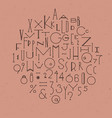 art deco alphabet powder coral vector image vector image